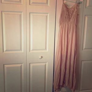 Francesca’s Pink strap maxi dress